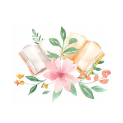 Free book club clipart of floral books